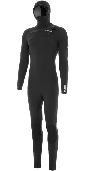2025 Nyord Mens Solu Yulex 6/5/4mm Hooded Chest Zip Wetsuit SOLM654HD001 - Black